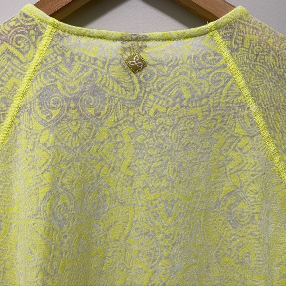 Prana Yellow Sheer Lightweight Printed Boho Cardigan Cover-Up M - Picture 3 of 5
